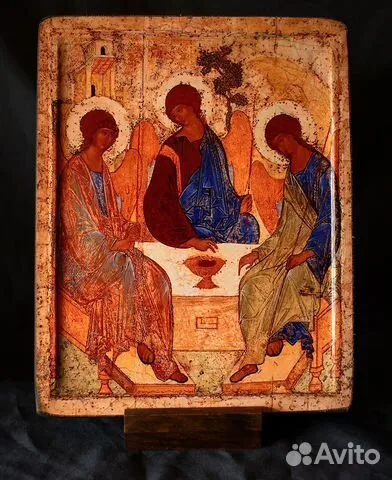 Икона с ковчегом "Пресвятая Троица"+подставка