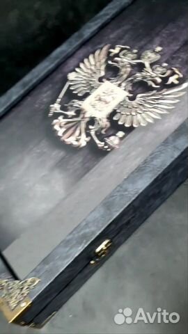 Подарочные нарды под стеклом «Золотой Герб России»