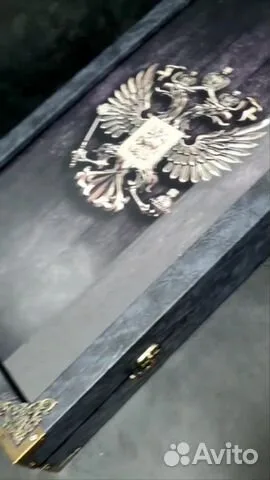 Нарды под стеклом «Золотой Герб России»