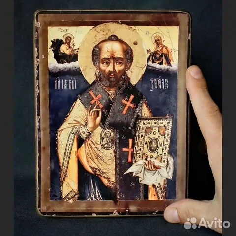 Икона. Св. Николай Чудотворец. Дерев