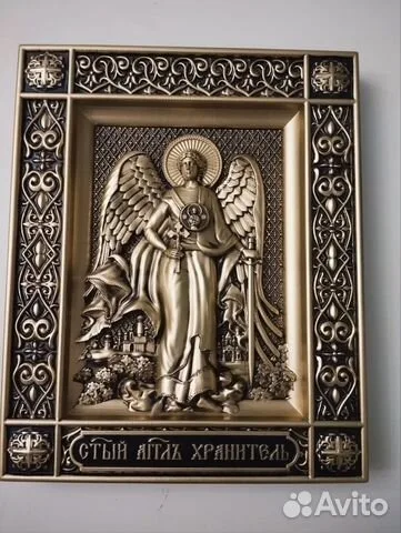 Резная икона Ангел Хранитель