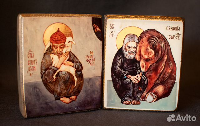 Две дорожных иконки. Серафим и Спиридон