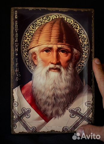 Икона Спиридона Тримифунтского. Ручная работа