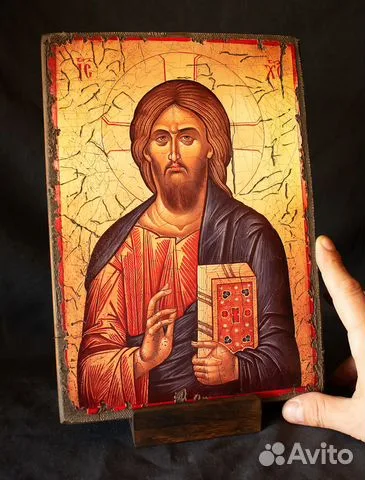 Икона "Христос Вседержитель" + подставка