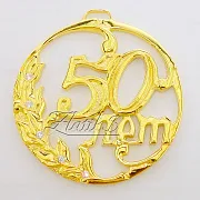 Подарочная юбилейная медаль «50 лет» с фианитом — фотография 4