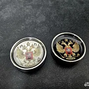 Комплект стальных фишек для нард «Герб России» — фотография 3