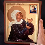 Икона деревянная "Святая Матрона" — фотография 3