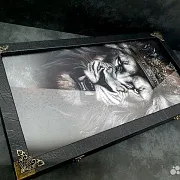 Нарды под стеклом «Львиное сердце» — фотография 6