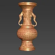 Бронзовая ваза с ручками-слонами — фотография 2