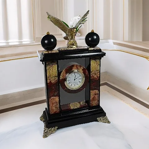Каминные часы «Орел» из яшмы и долерита