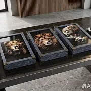 Нарды под стеклом «Лев» — фотография 1