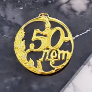 Подарочная юбилейная медаль «50 лет» с фианитом — фотография 1