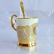 Кофейная пара из фарфора с агатом. Златоуст — фотография 4