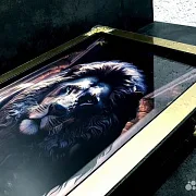 Нарды под стеклом «Золотой лев» — фотография 3
