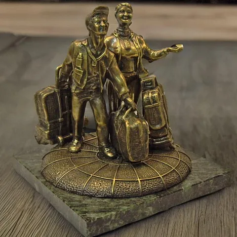Скульптура из бронзы «Челноки» — копия памятника