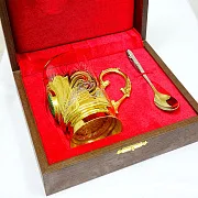 Металлический подстаканник «Малахит» — фотография 3