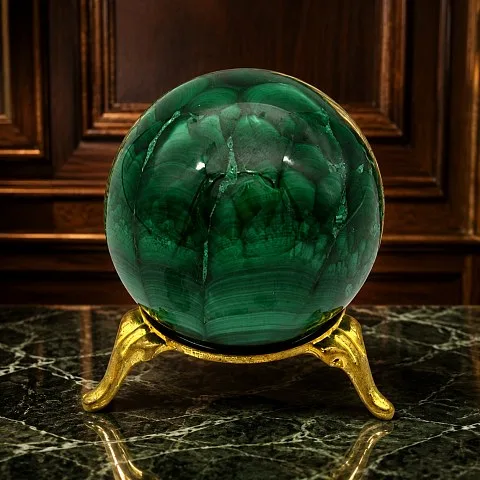 Шар из малахита, 1 сорт, 54 мм