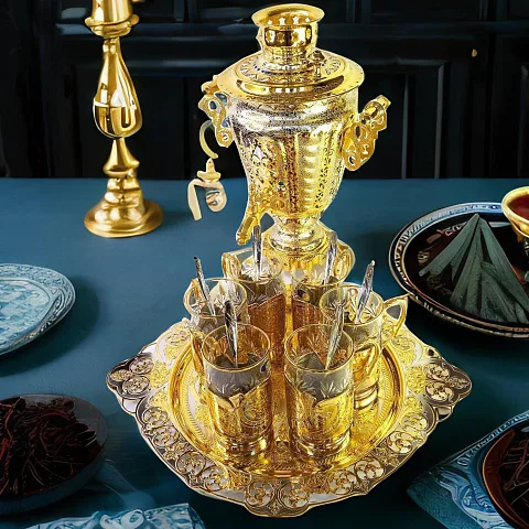 Чайный набор с самоваром. Златоуст