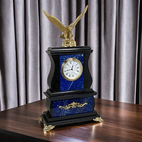 Часы «Орёл» с лазуритом и долеритом, 155×70×290 мм