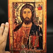 Икона "Христос Вседержитель" дерево, ручная работа — фотография 1