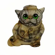Скульптура «Кот с мешком» из камня — фотография 3