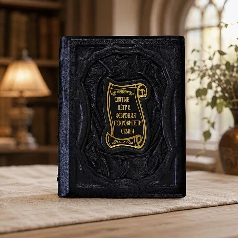 Петр и Феврония — книга в кожаном переплёте