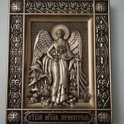 Резная икона Ангел Хранитель — фотография 10