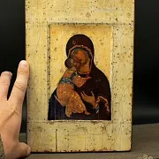 Икона Богоматери "Владимирская" ручная работа — фотография 1