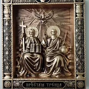 Резная икона Пресвятая Троица (Новозаветная) — фотография 1