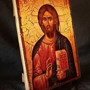 Икона "Христос Вседержитель" + подставка — фотография 5