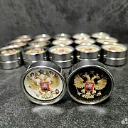 Комплект стальных фишек для нард «Герб России» — фотография 5