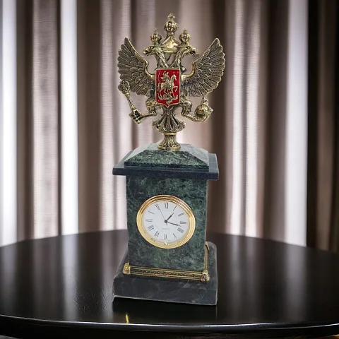 Настольные часы «Презент» с российским гербом