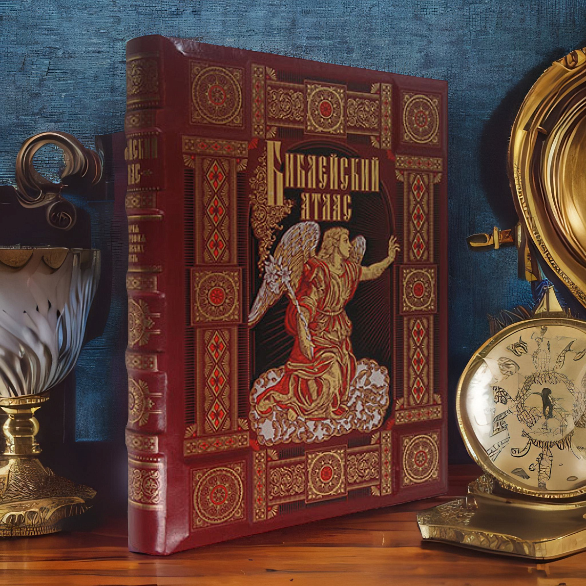 Библейский атлас — книга в кожаном переплёте
