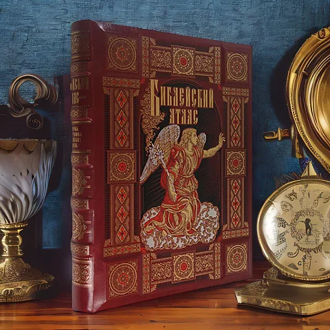 Библейский атлас — книга в кожаном переплёте