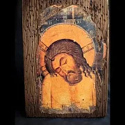 Икона деревянная «Христос во гробе» — фотография 1