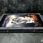 Нарды под стеклом «Лошади» — фотография 8