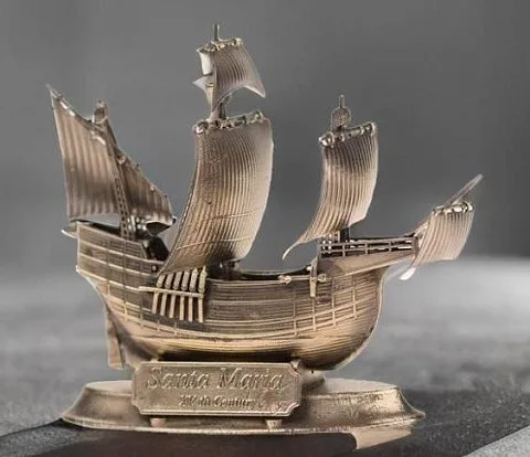Бронзовая модель корабля «Санта-Мария», 1:350