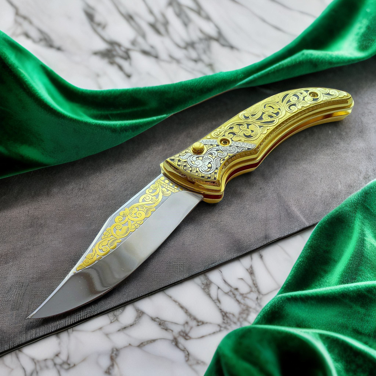 Нож складной "Орнамент" №3. Златоуст