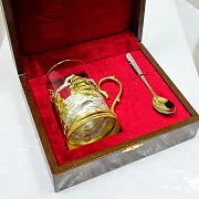 Латунный подстаканник «Корабли» — фотография 2