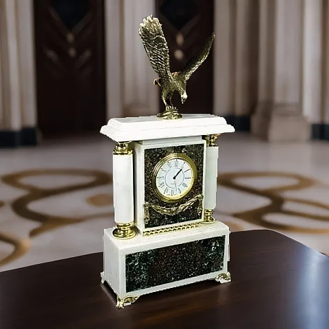 Каминные часы «Орёл» из серафинита и мрамора