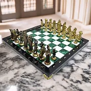 Шахматы из малахита — фотография 1