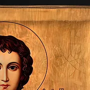 Икона деревянная с ковчегом "Святой Трифон" — фотография 3
