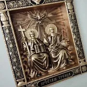 Резная икона Пресвятая Троица (Новозаветная) — фотография 6