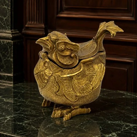 Бронзовая шкатулка «Курица»