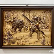 Резная картина «Охотник» 60×46 см — фотография 1