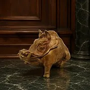 Шкатулка для колец «Кабан» из бронзы — фотография 1