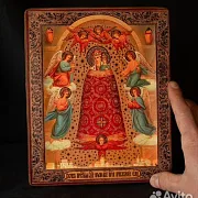 Икона деревянная "Прибавление ума" Богоматери — фотография 1