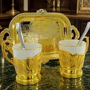 Кофейная пара из фарфора "Узорная". Златоуст — фотография 1