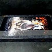 Нарды под стеклом «Лошади» — фотография 3