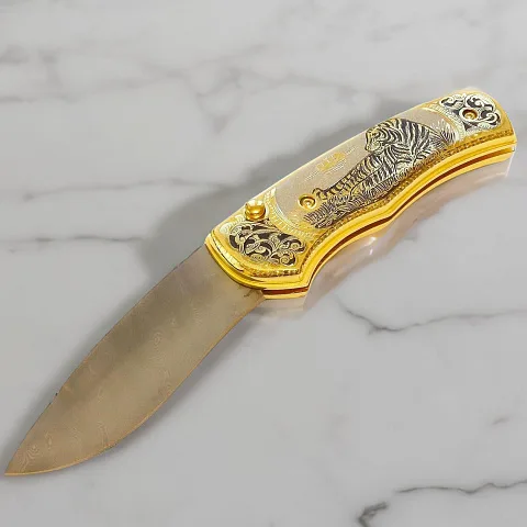 Дамасский складной нож «Тигр»